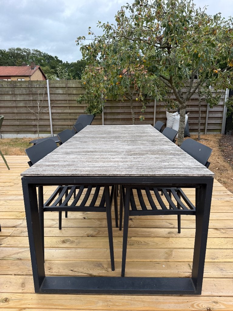Mooie tuinset Bristol met 6 stoelen en kussens, Jardin & Terrasse, Tables de jardin, Enlèvement, Utilisé, Rectangulaire, Autres matériaux