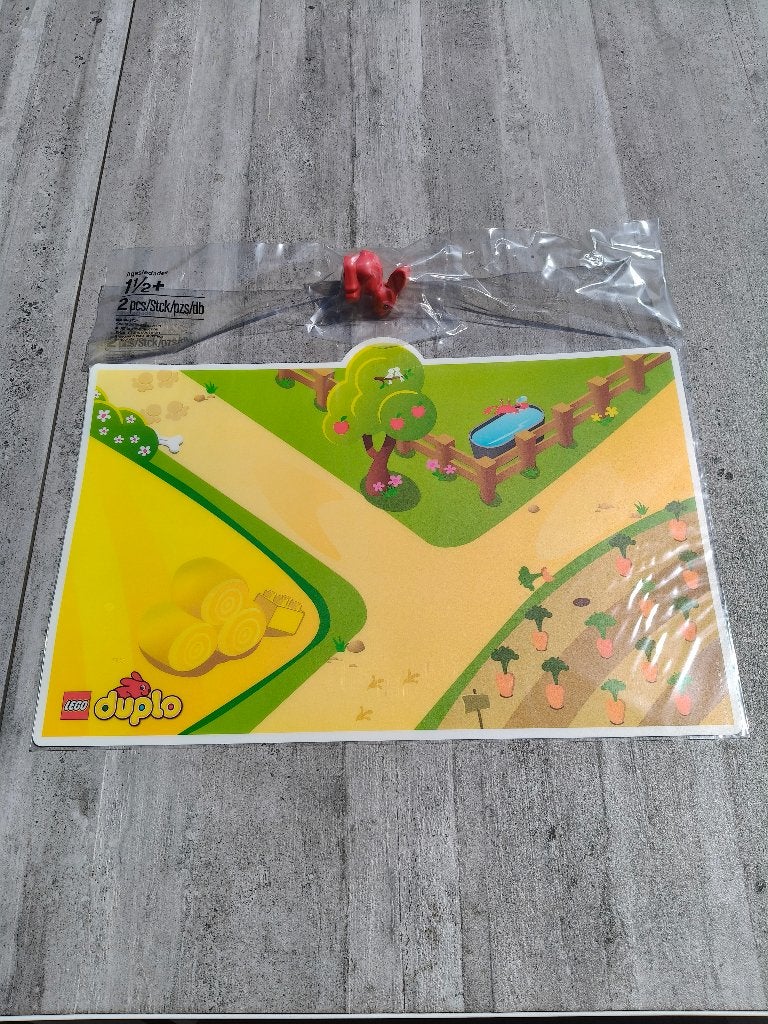 Plateau de table Lego Duplo 5002120 Farm avec lapin rouge, Neuf, Plaque de base, Duplo, Pièces supplémentaires incluses