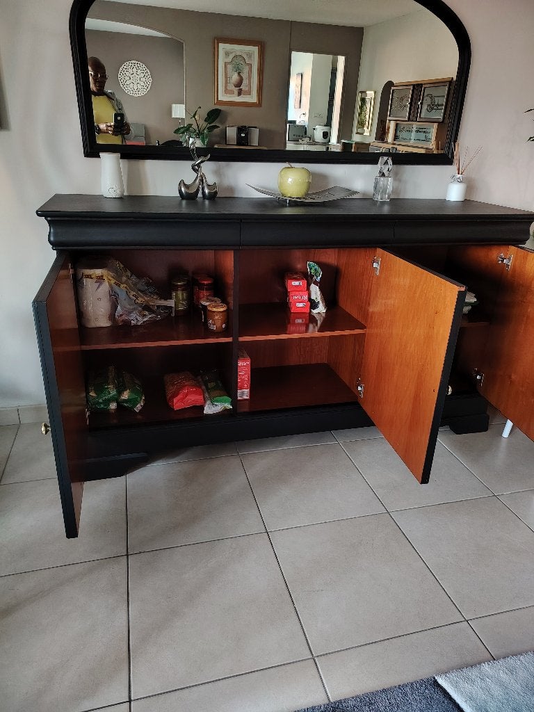 Buffet + Miroir, Ophalen, Ancien, Gebruikt, 100 tot 150 cm