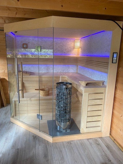 Finse sauna, Sport en Fitness, Sauna, Ophalen, Zo goed als nieuw, Fins of Traditioneel, Complete sauna