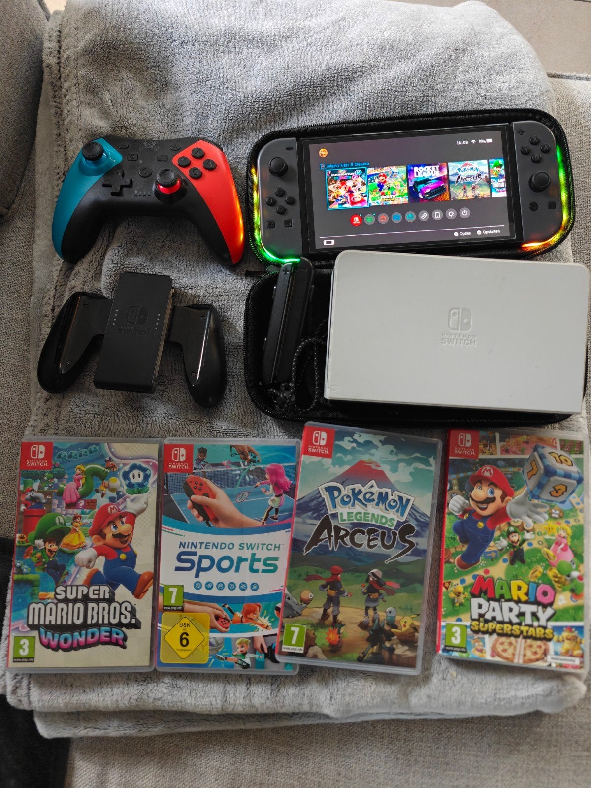 Nintendo switch OLED met games en toebehoren, Ophalen, Switch OLED, Met games