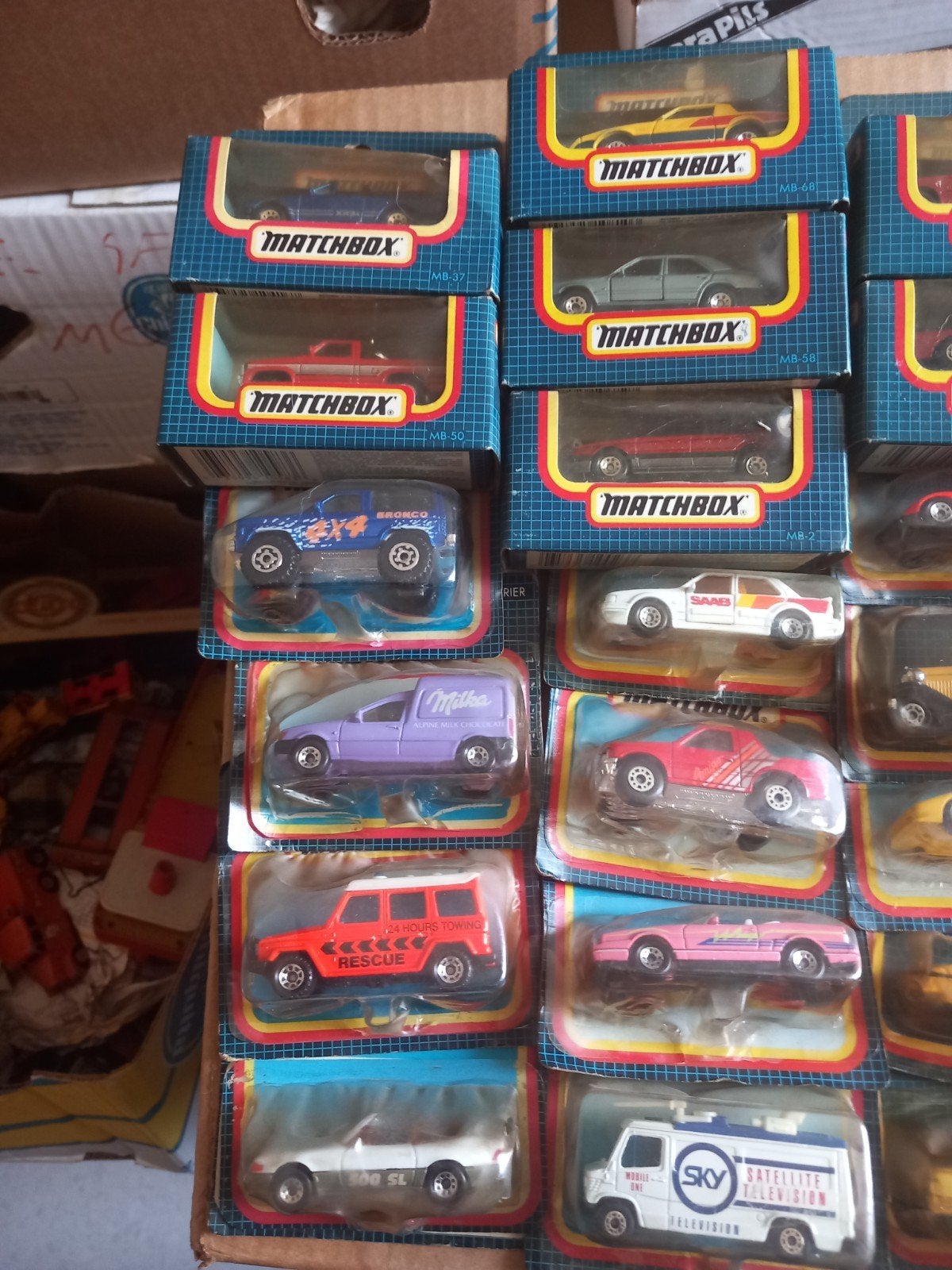 matchbox blauwe blisters/doosjes, Verzamelen, Ophalen of Verzenden, Zo goed als nieuw