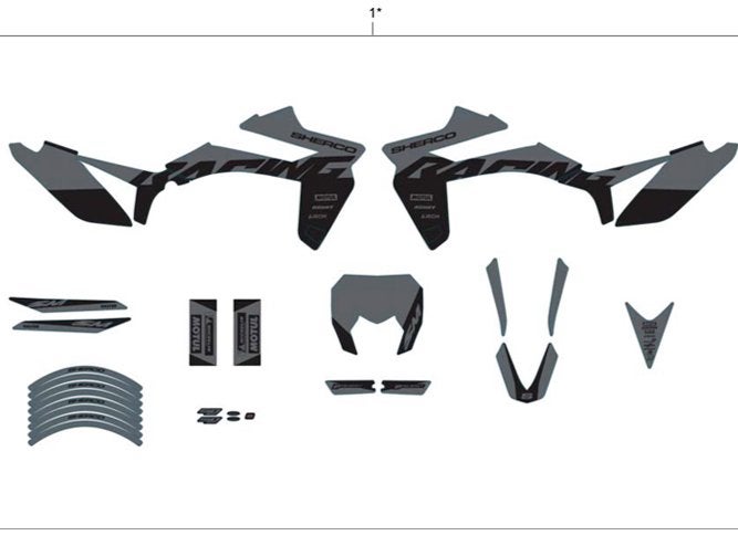 sherco black moon 50cc stickerset, Enlèvement, Comme neuf