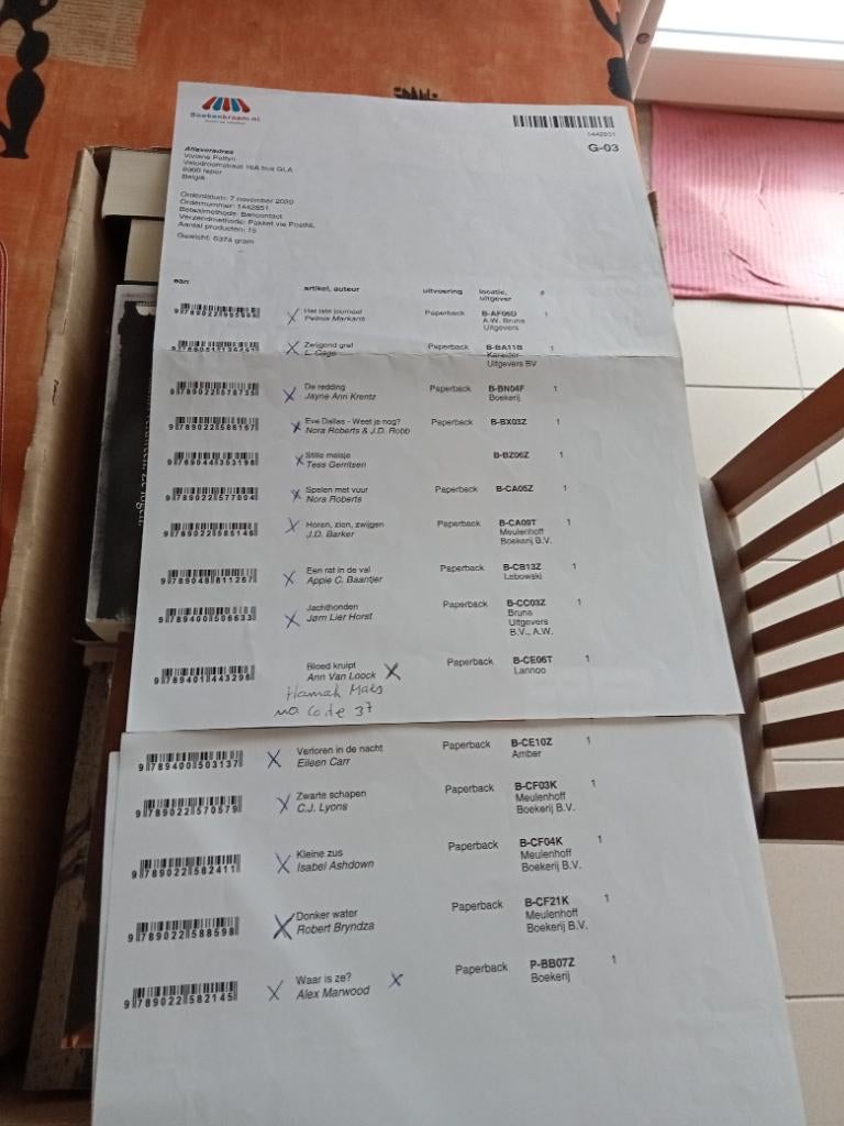 Pakket boeken 15 stuks, Ophalen