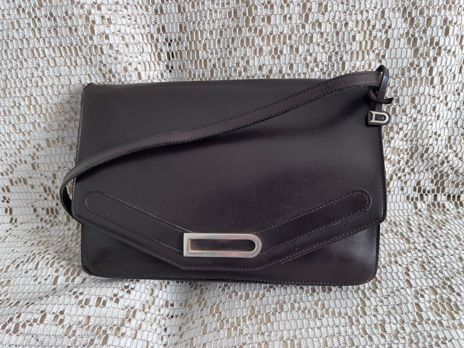 Sac DELVAUX cuir marron vintage, Enlèvement ou Envoi, Comme neuf, Cuir