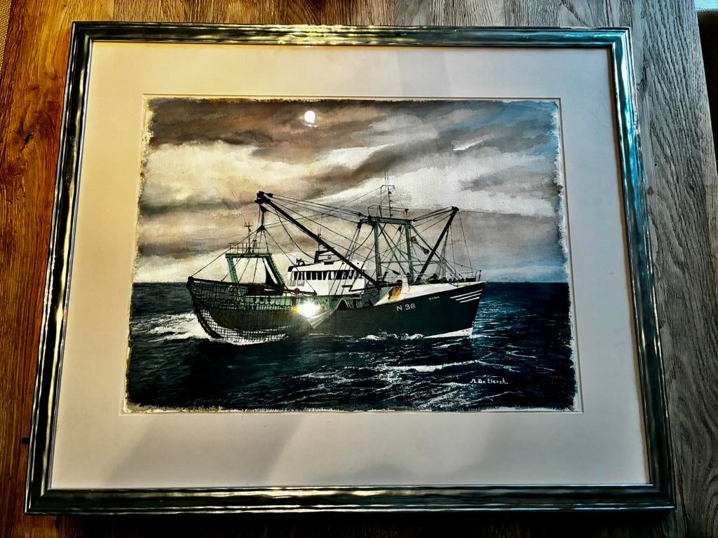 Schilderij vissersvaartuig (sleper), Enlèvement