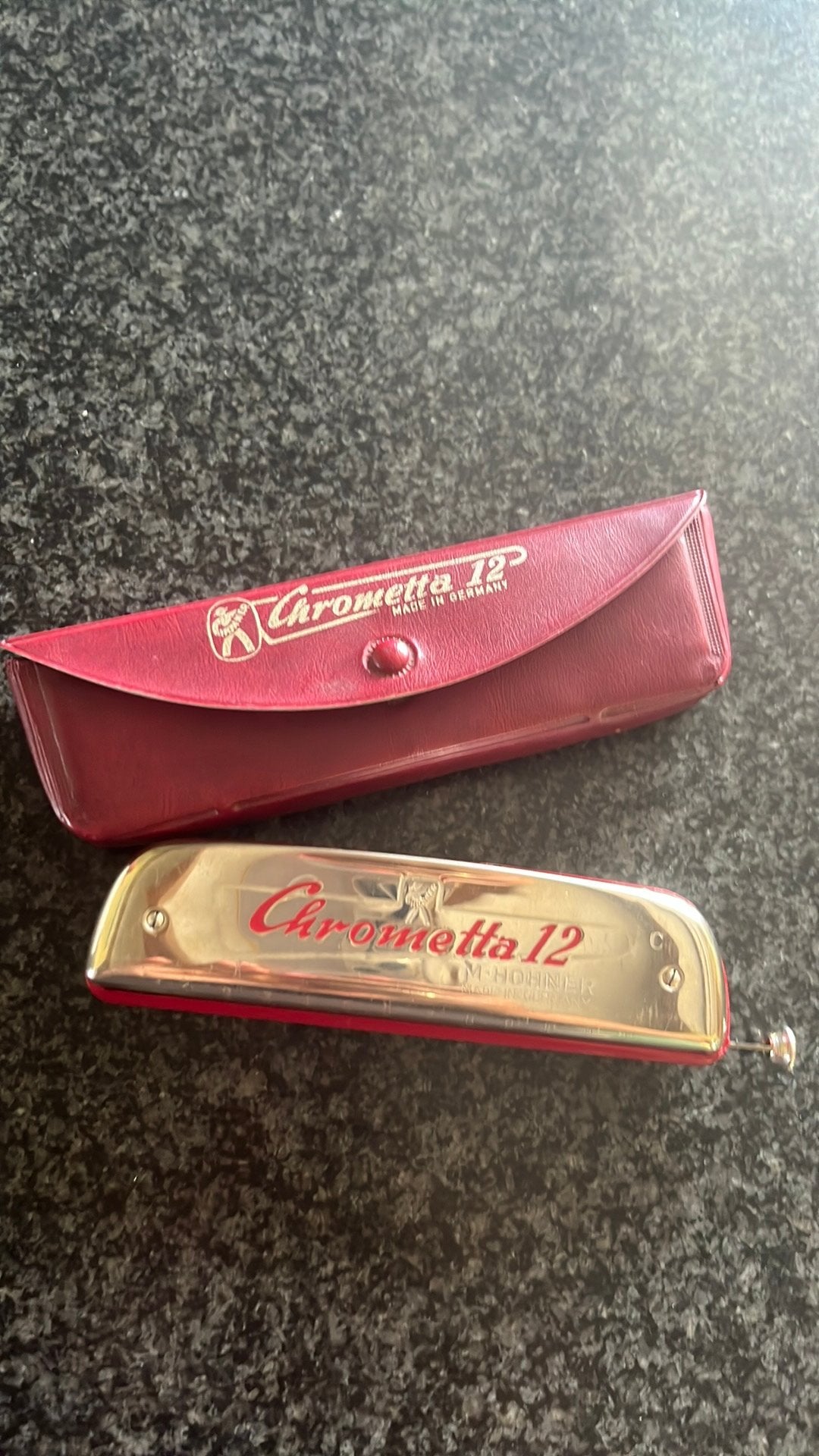 Vintage Hohner Chrometta 12 chromatische mondharmonica, Ophalen, Zo goed als nieuw