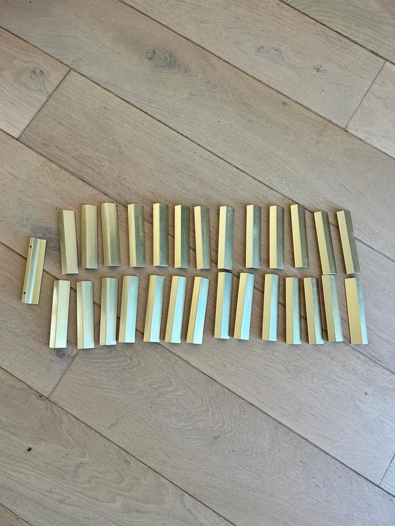Vintage vergulde koperen kastdeurmanchet uit 1970, Antiek en Kunst, Ophalen of Verzenden