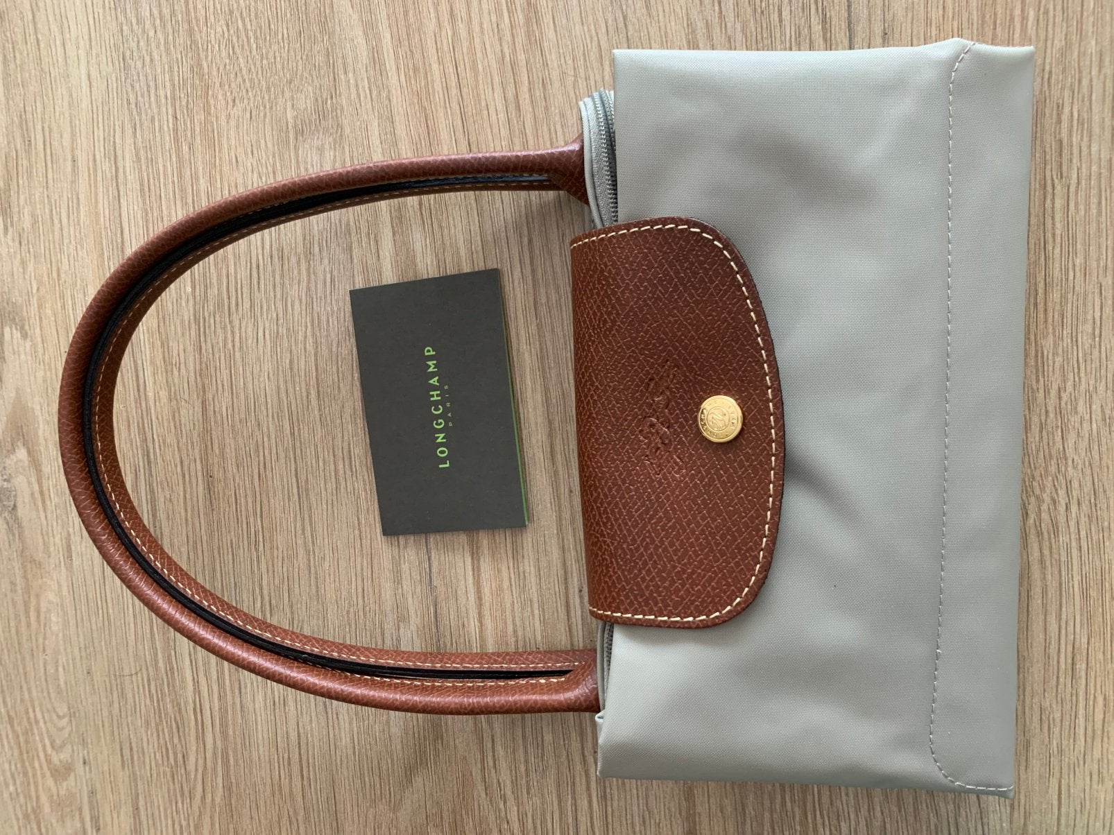 Sac à main Le Pliage Longchamp taille M gris galet, Enlèvement, Neuf, Gris, Sac à main