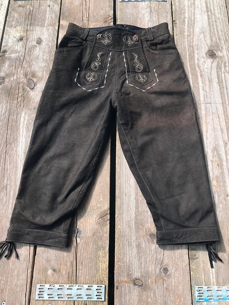 Stoere zwarte lederen lederhose maat S, Kleding | Heren, Wolperdinger, Zwart, Ophalen of Verzenden, Zo goed als nieuw
