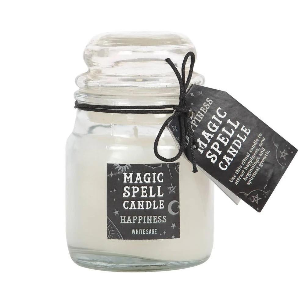 Witte salie 'Geluk' magische mini kaars in potje, Verzenden, Nieuw, Wit, Kaars