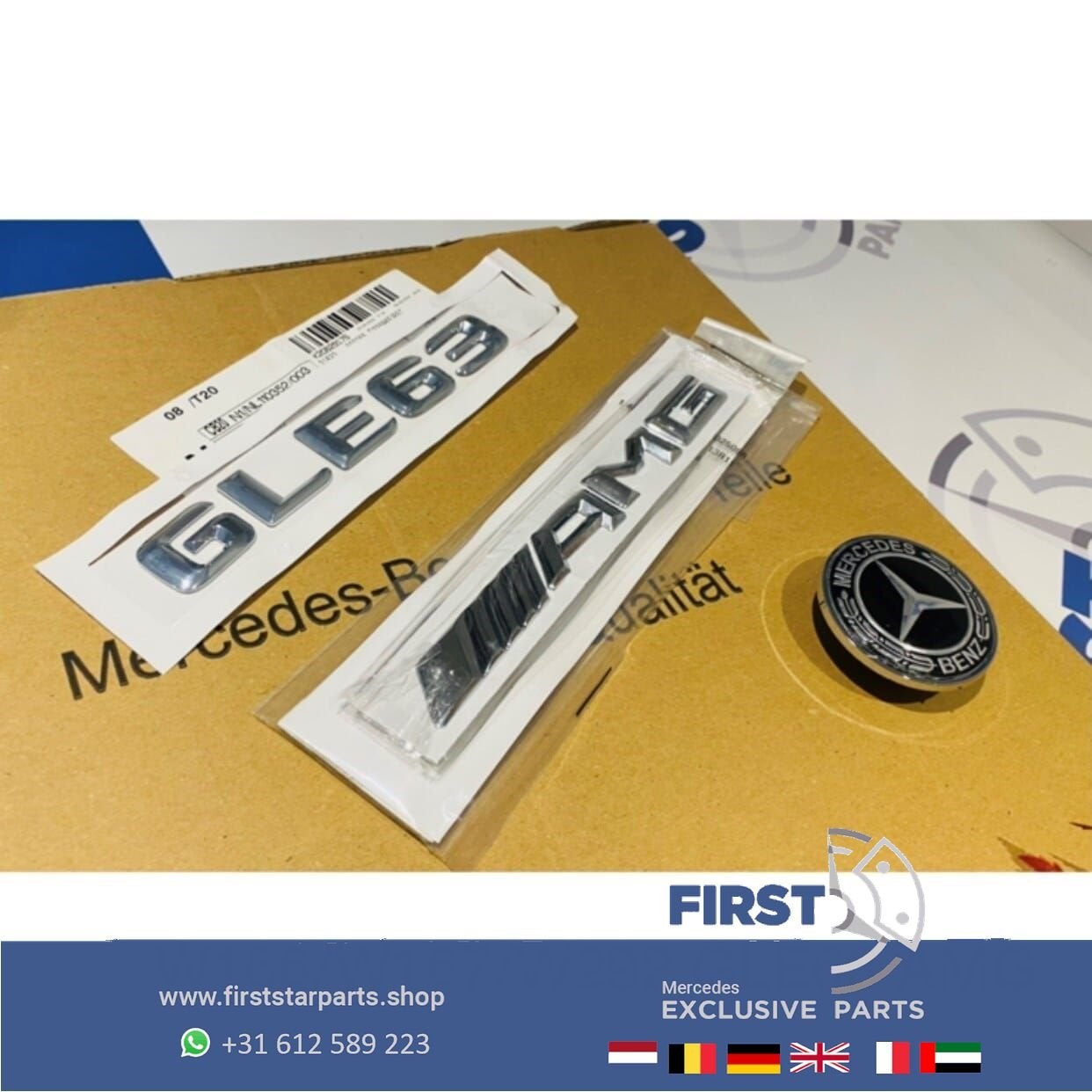 W166 W167 W292 GLE63 AMG LOGO SET GLE 63 CHROOM EMBLEMEN SET