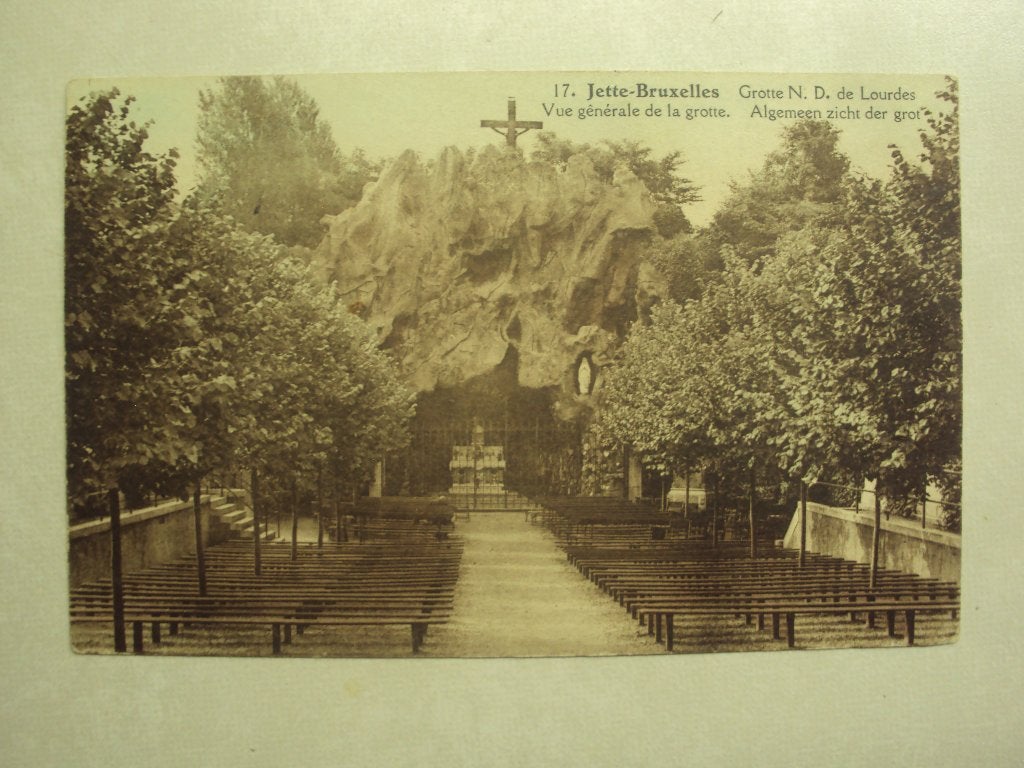 57350 - JETTE-BRUXELLES - GROTTE N-D DE LOURDES - 2 FOTO'S, Verzenden