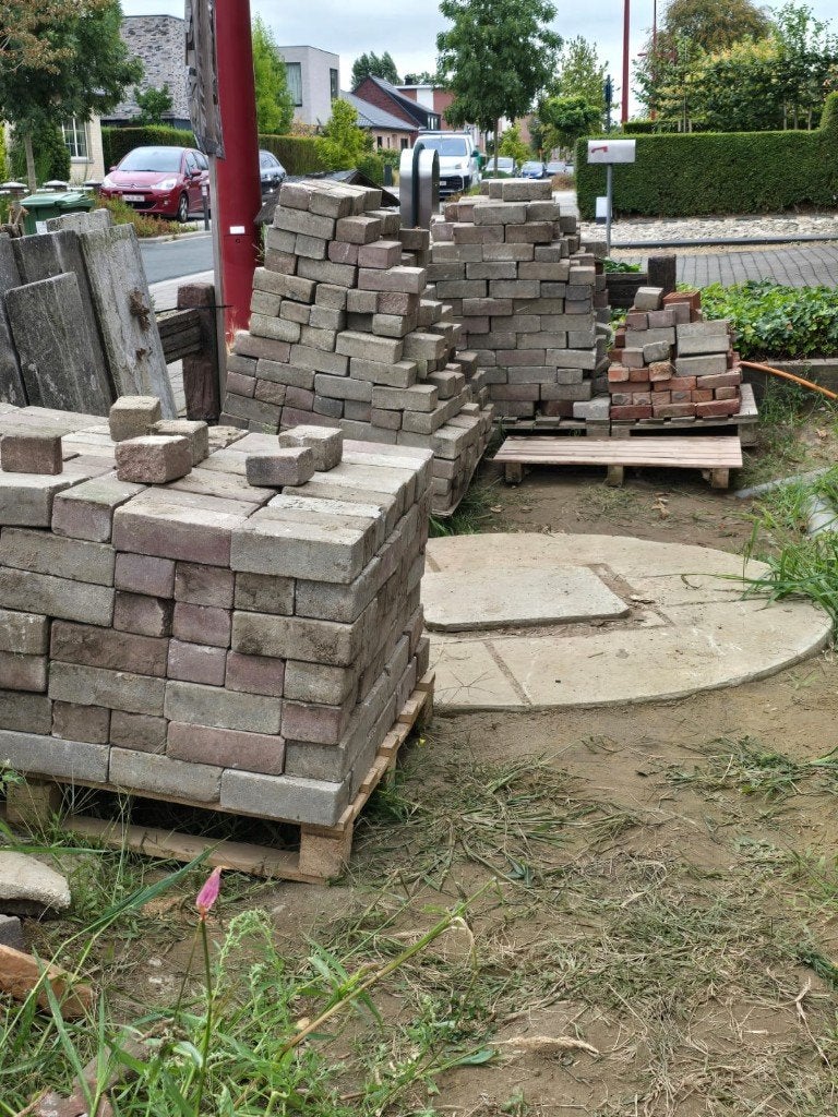 Klinkers 20x10x8, Ophalen, Gebruikt, Klinkers, 10 m² of meer
