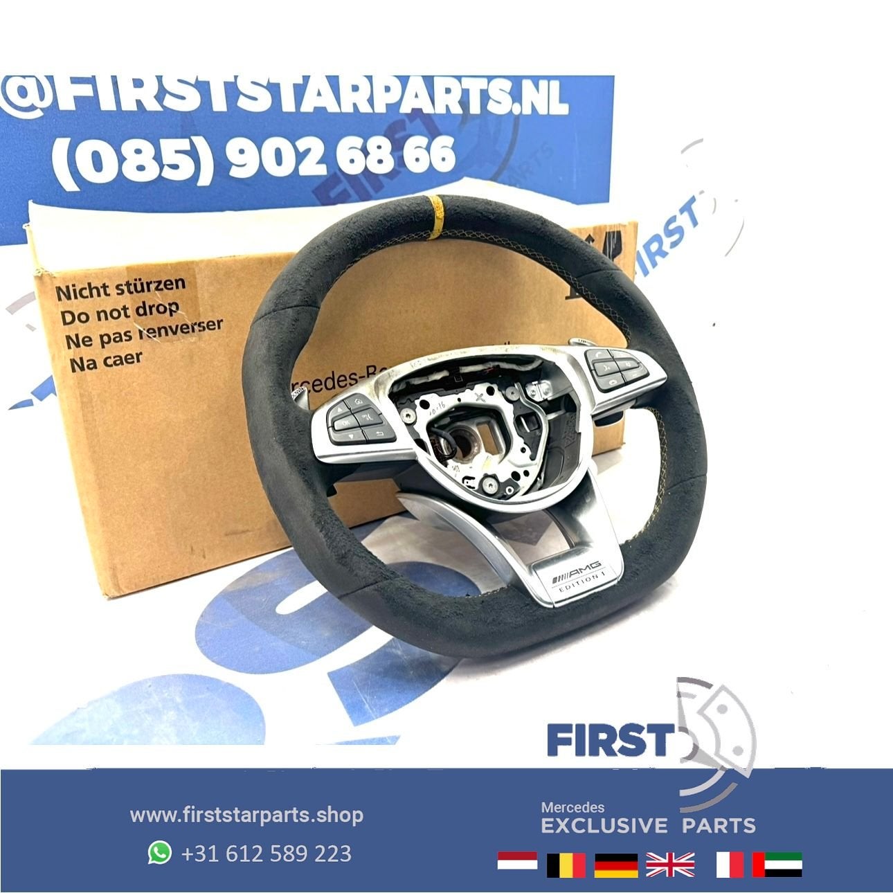 W205 C63 W253 GLC63 AMG STUUR EDITION 1 GELE STIK C GLC 63 K, Gebruikt, -, Ophalen of Verzenden, -