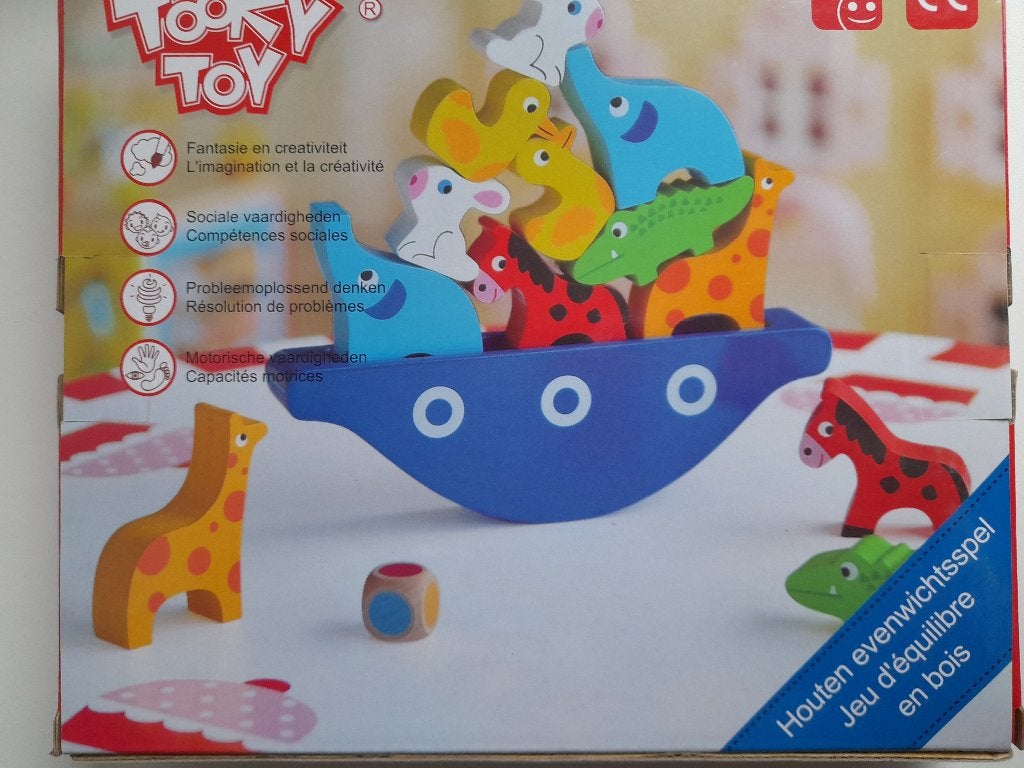 Tooky Toy. Houten evenwichtsspel Funny boot, Enlèvement ou Envoi, Neuf