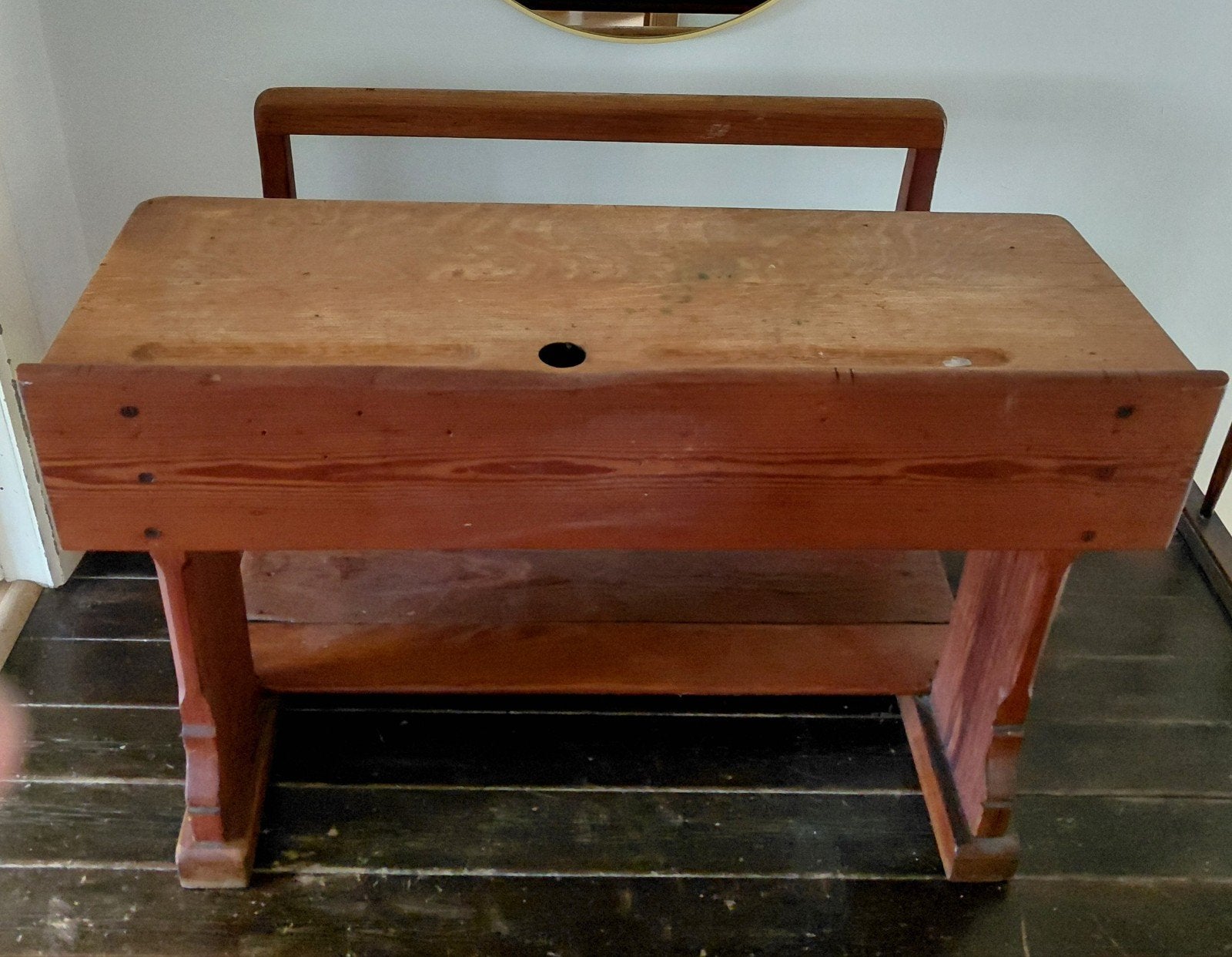 Bureau d'école vintage en bois, Maison & Meubles, Bureau d'écolier, Vintage, Enlèvement, Bois