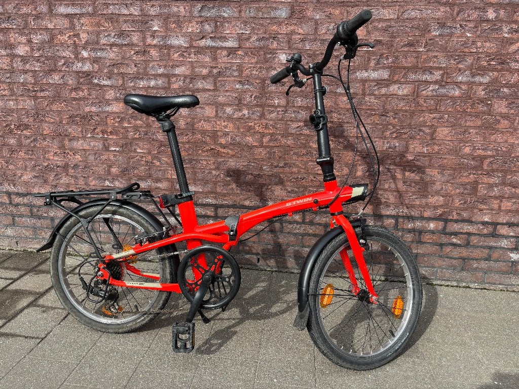 Plooifiets Btwin Tilt 500 Aluminium, Fietsen en Brommers, 20 inch of meer, Gebruikt, Velgrem, Versnellingen
