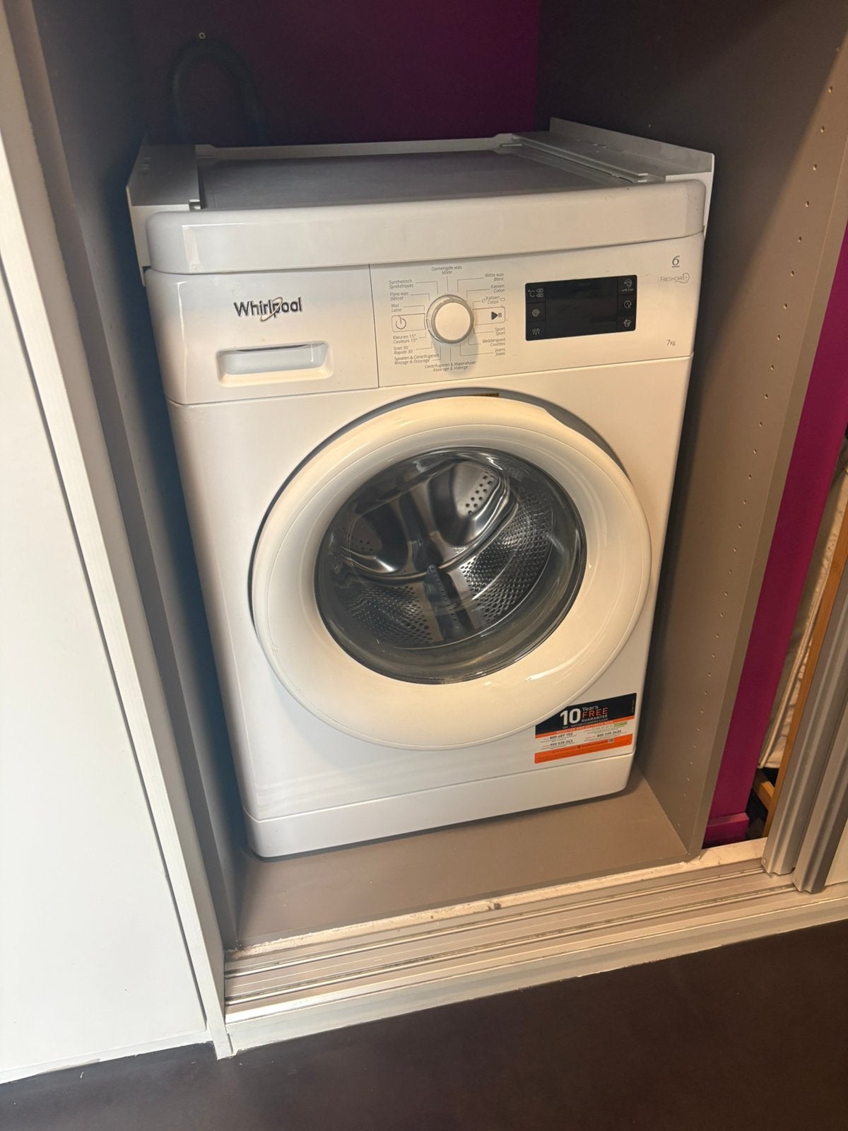 Wasmachine Whirlpool FWGBE71484WE, 6 tot 8 kg, Ophalen, Gebruikt, Voorlader