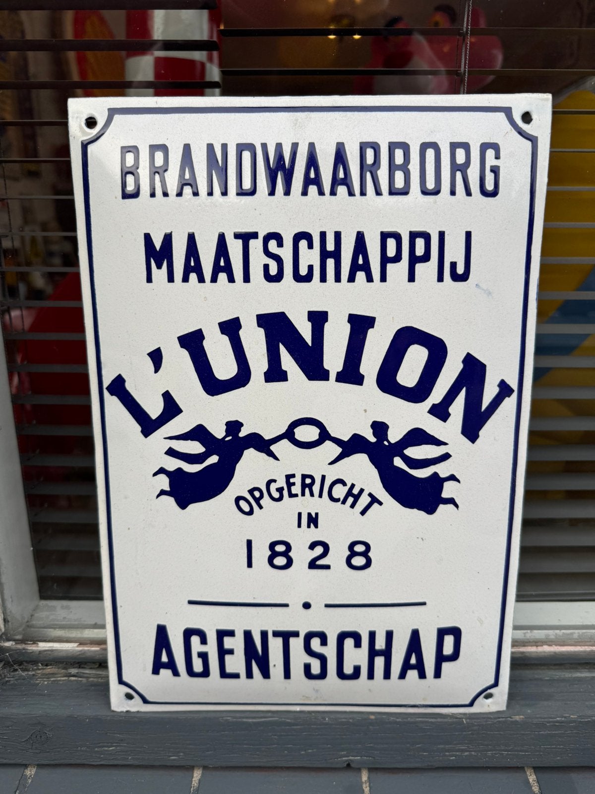 L’UNION emaille reclamebord antiek, Reclamebord, Gebruikt, ., Ophalen of Verzenden