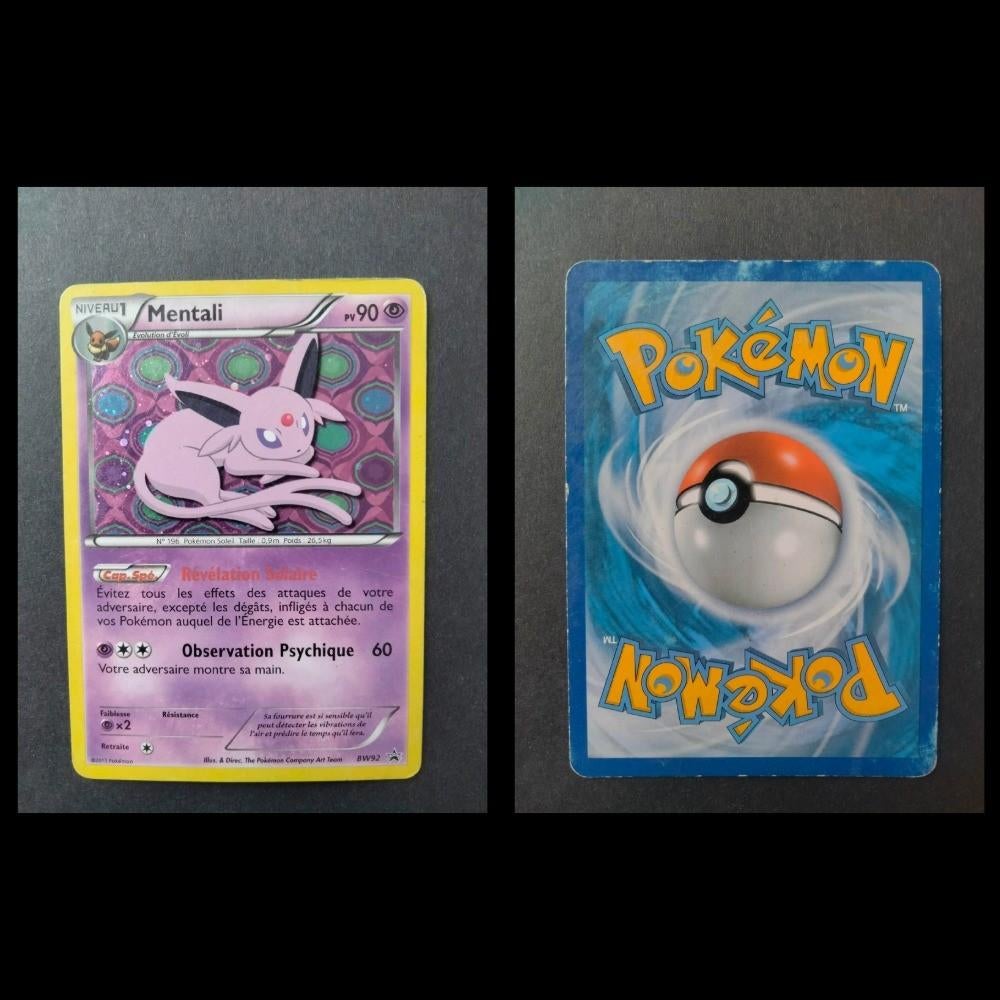 Mentali (Espeon) BW92 Holo, Ophalen, Gebruikt, Losse kaart, Foil