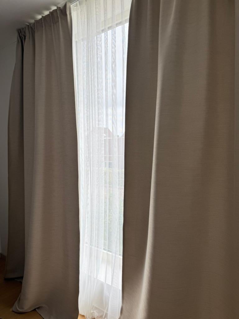 Gordijnen sets nieuw, Huis en Inrichting, Stoffering | Gordijnen en Lamellen, Ophalen, Zo goed als nieuw, Beige