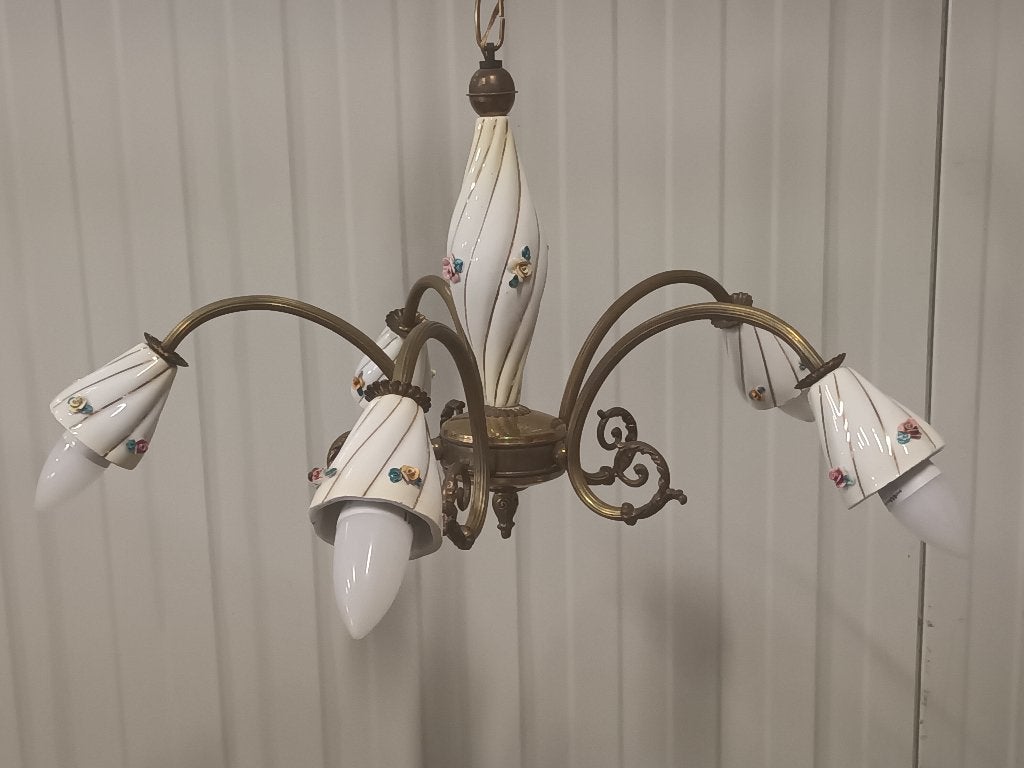 Luster in koper en porselein, Ophalen
