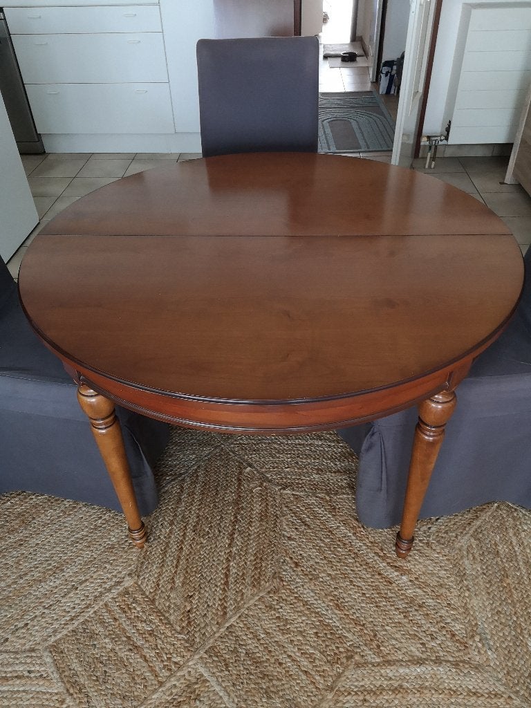 Table ronde en merisier avec 2 allonges, Enlèvement