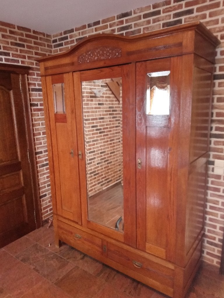 3 deurs Halkast met spiegel, Huis en Inrichting, Kasten | Overige, Ophalen, Gebruikt