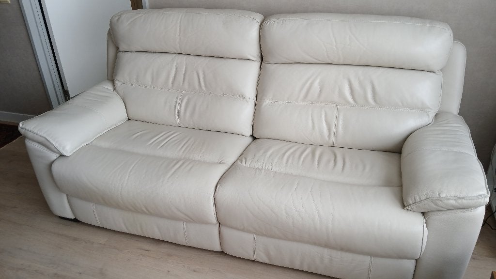 Lederen 2,5 zits sofa, Huis en Inrichting, Ophalen, Gebruikt, Hedendaags, Leer
