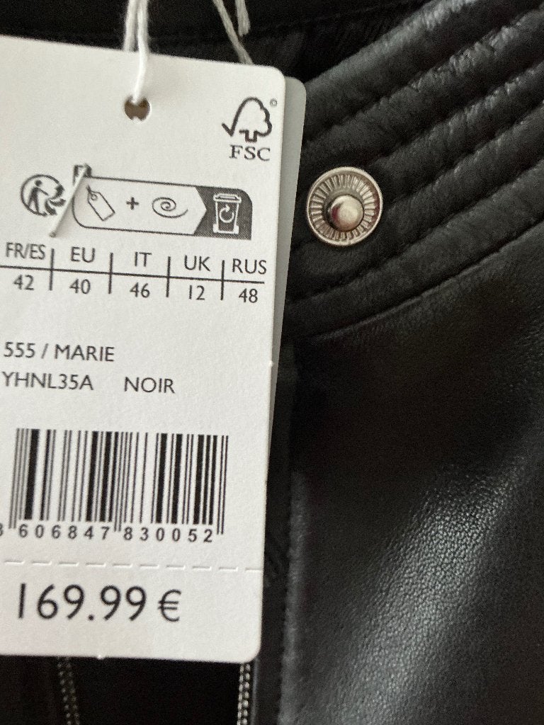Encore étiqueté blouson de marque femme cuir agneau M, Motos, Enlèvement, Neuf, avec ticket, Autres types