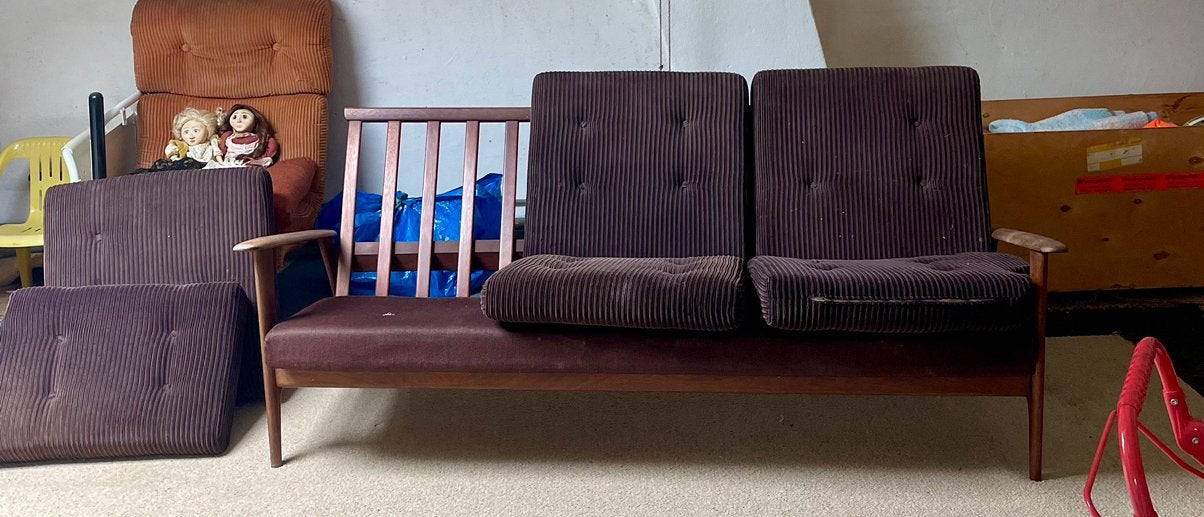 Banquette vintage scandinave en hêtre des années 1950/1960, Enlèvement