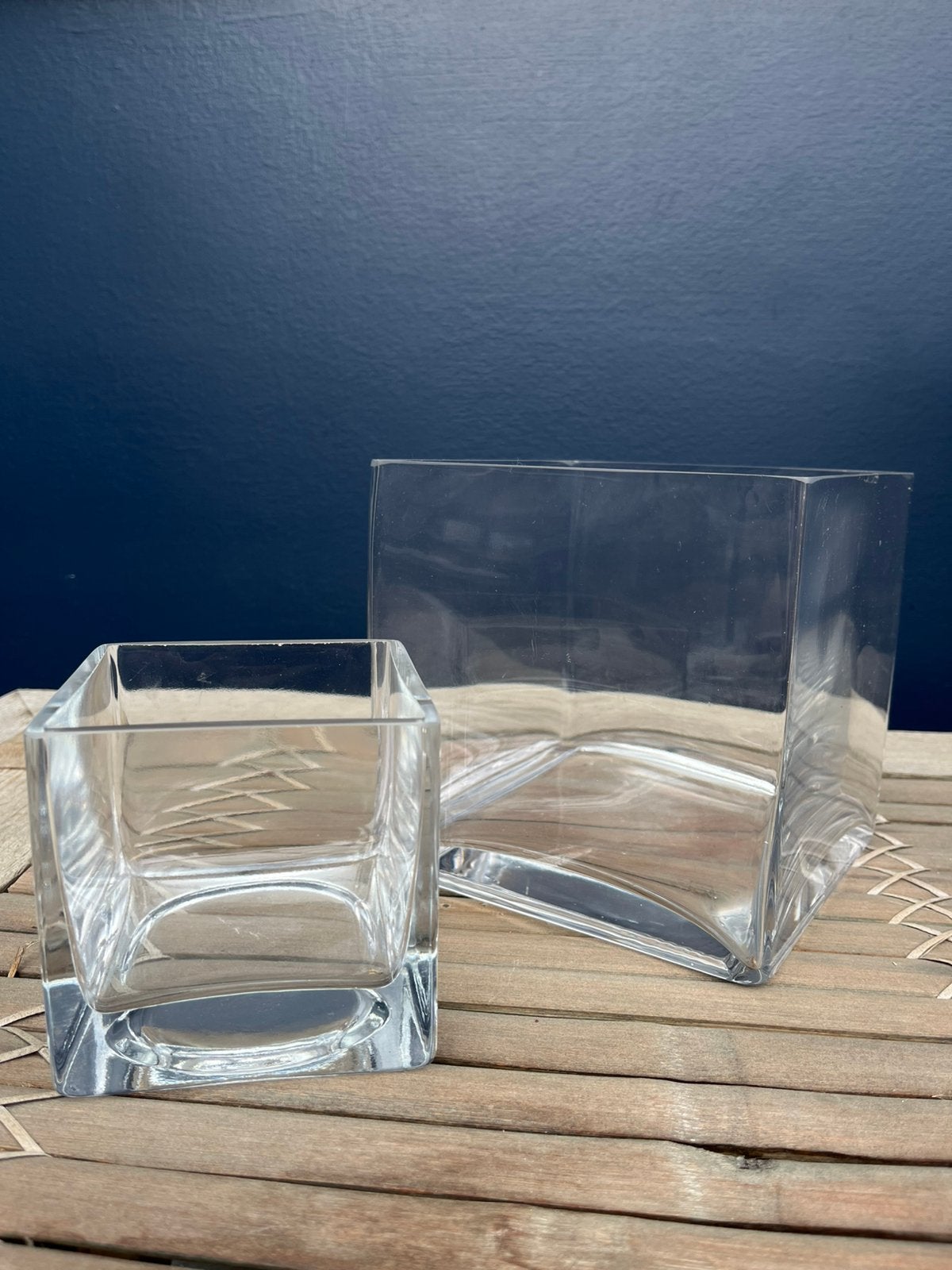Vases carrés en verre, Convient pour fleurs séchées, 16 cm, Verre, Utilisé