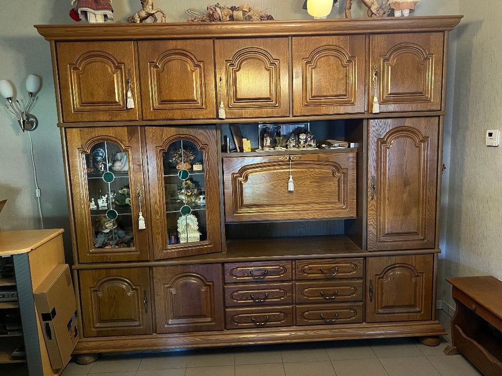 Grote (antieke) wandkast GRATIS, Ophalen, Glas, 200 cm of meer, Zo goed als nieuw