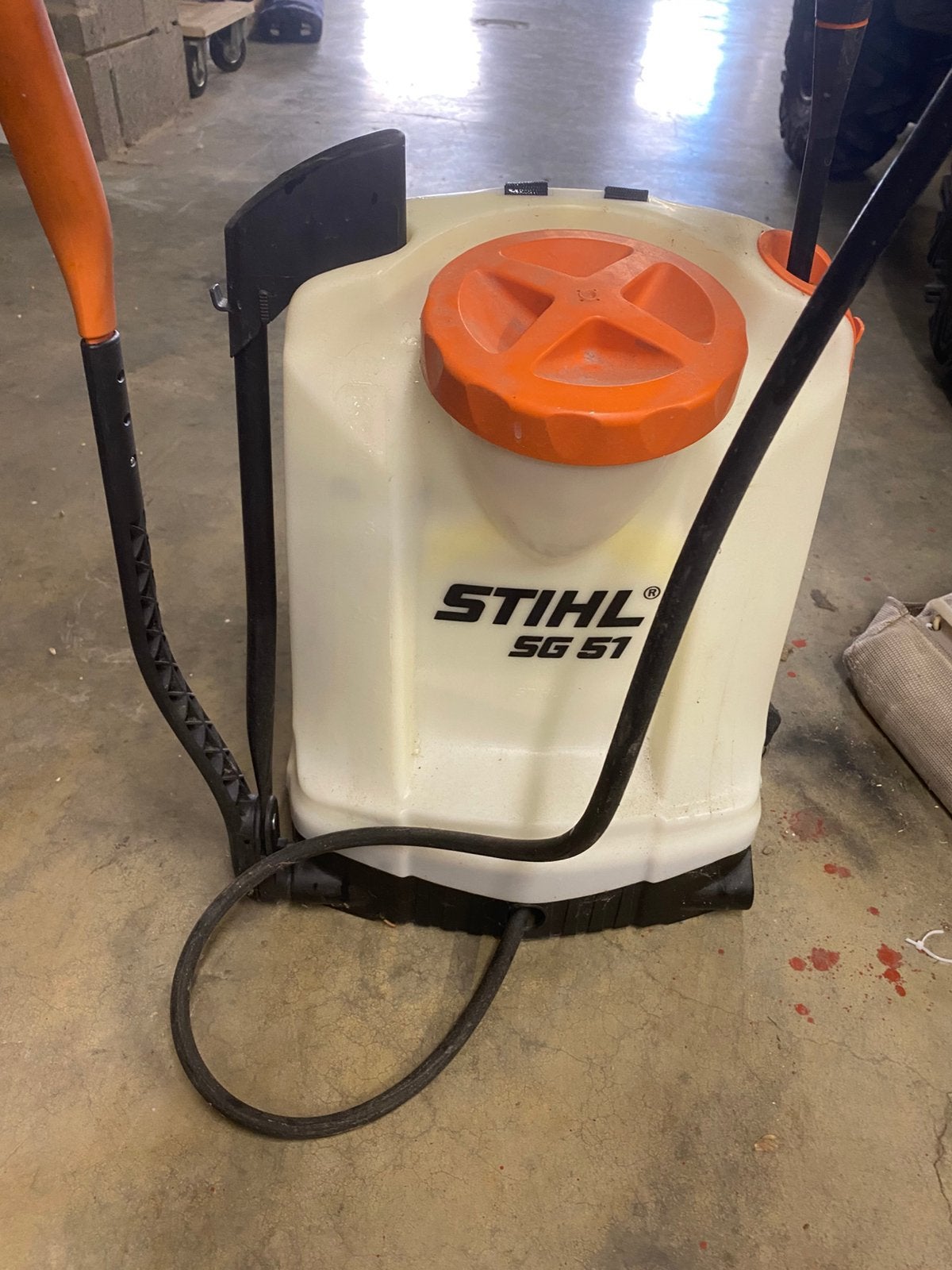 Stihl rugsproeier, Ophalen, Gebruikt
