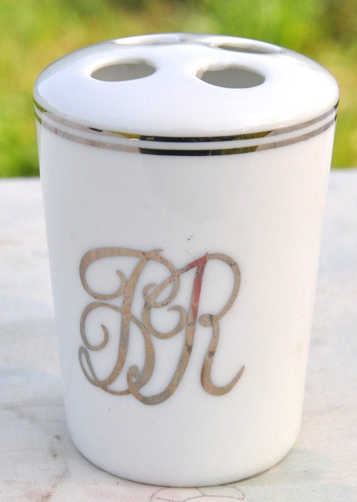 pot faience pour 4 brosses a dent, Enlèvement ou Envoi, Comme neuf, Blanc, Pierre/céramique
