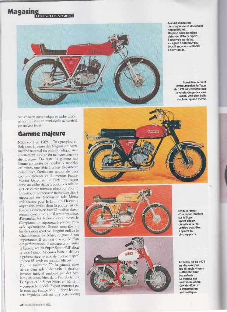 Cyclomoteurs Negrini collection, Envoi, Utilisé