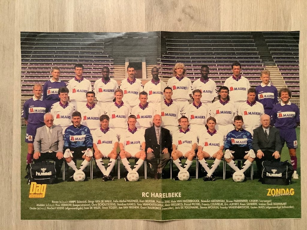 Poster KRC Harelbeke Jaren 90, Ophalen of Verzenden, Zo goed als nieuw, Poster, Plaatje of Sticker