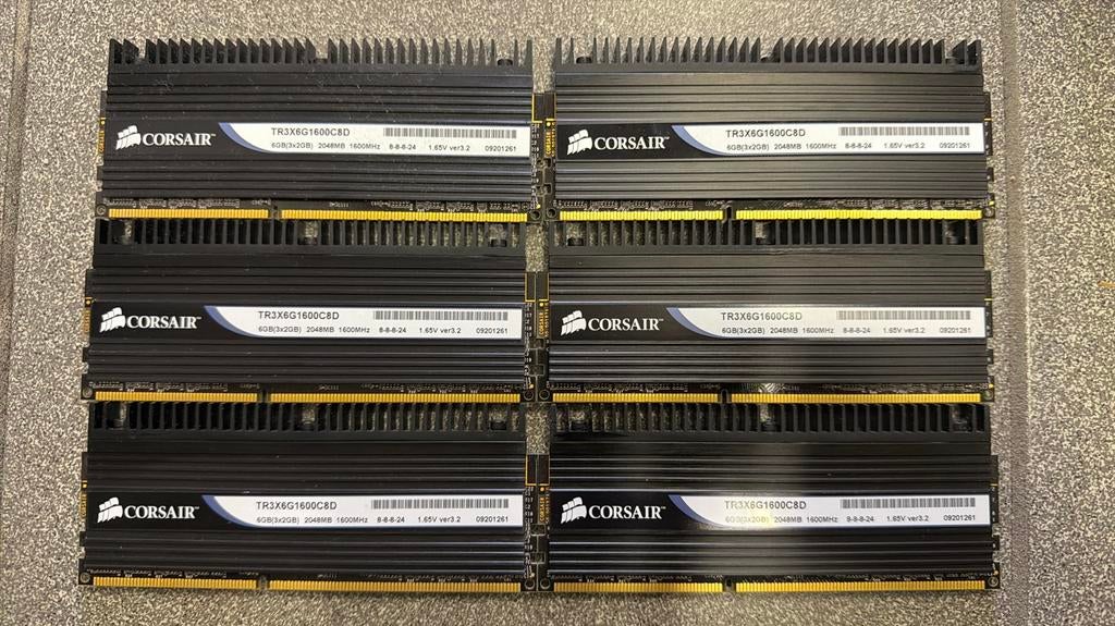 Corsair Dominator DDR3 1600MHz 6GB (3x2GB) TR3X6G1600C8D, Informatique & Logiciels, Enlèvement ou Envoi, Comme neuf, DDR3, Desktop