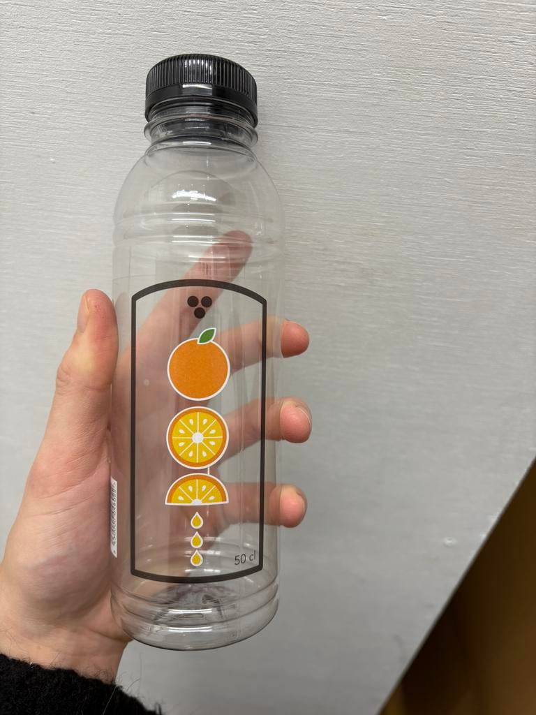 Nieuwe plastic sapflesjes met dop +-300, Ophalen