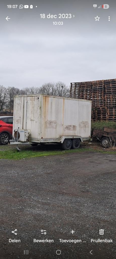 Koelwagen/ werfkeet/opslagwagen, Ophalen
