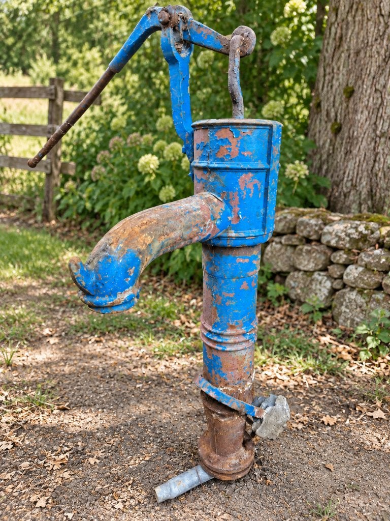 Antieke gietijzeren handwaterpomp / decoratief of bruikbaar, Enlèvement, Utilisé, Fonte, Autres types