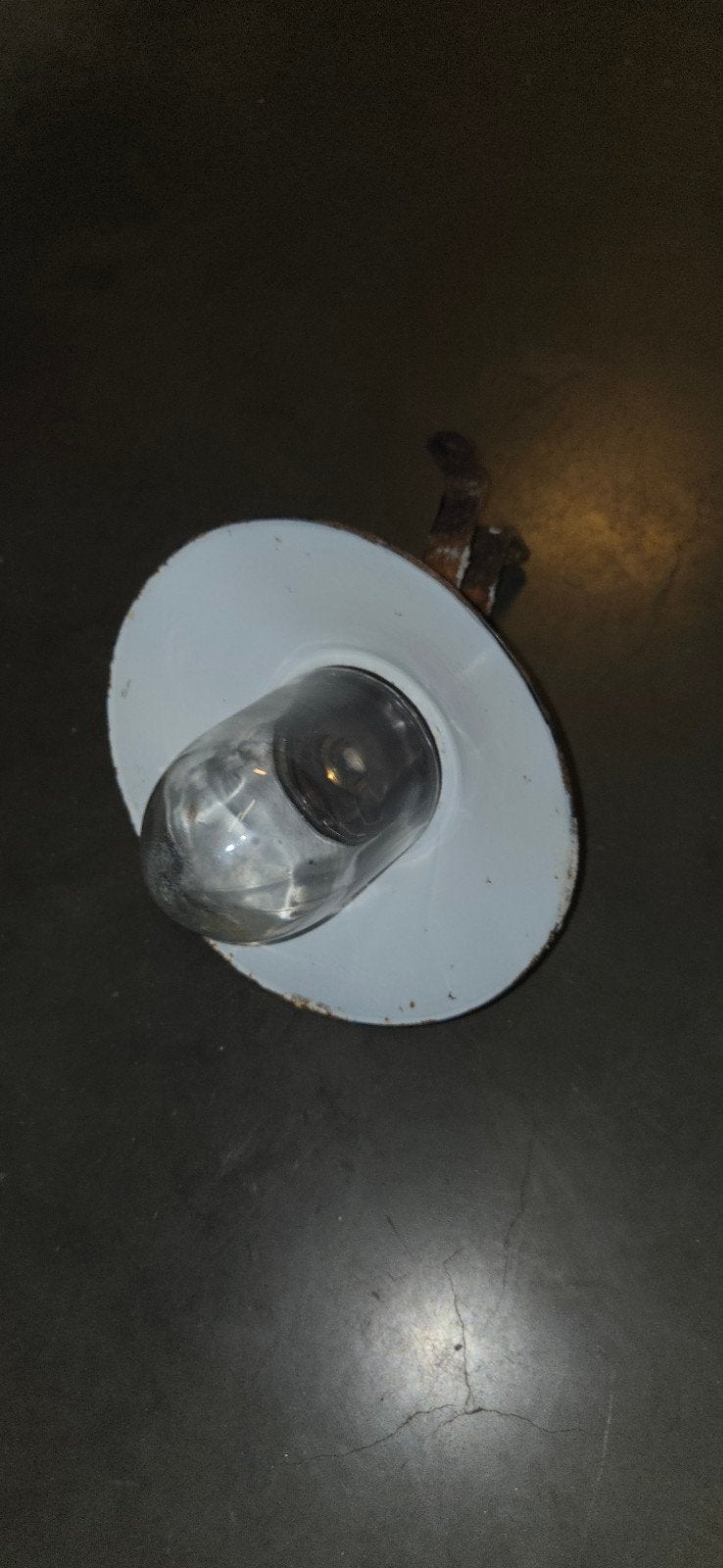 vintage geëmailleerde stallamp, Huis en Inrichting, Ophalen of Verzenden, Gebruikt