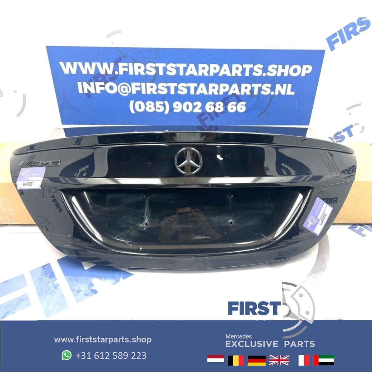 W205 C KLASSE C43 C63 C63s AMG ACHTERKLEP COMPLETE KOFFERKLE, Auto-onderdelen, Gebruikt, Ophalen of Verzenden, Achter, -
