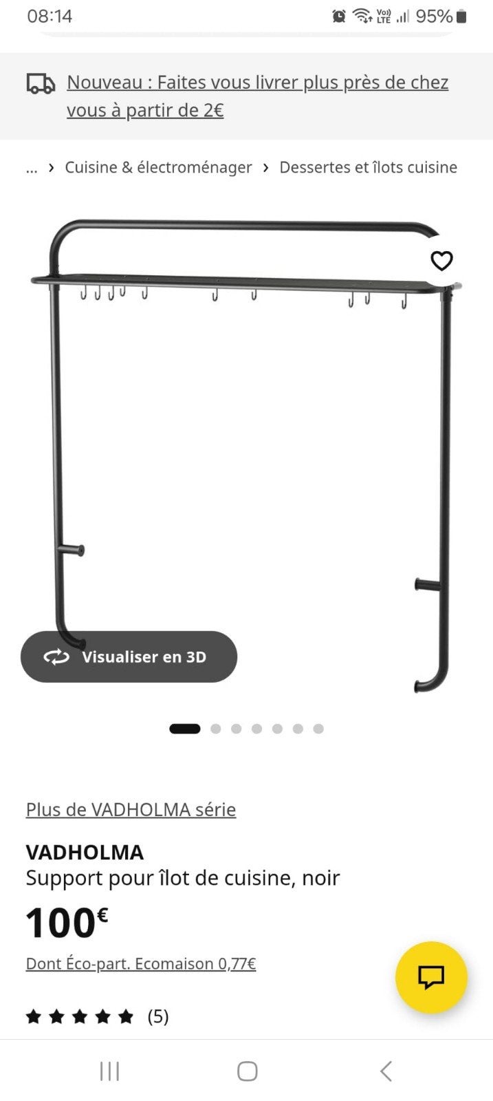 opzetstuk voor keukeneiland Vadholma Ikea, Ophalen, IKEA