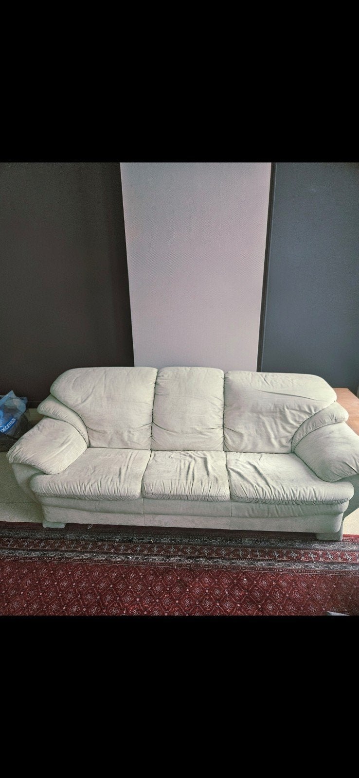 DONNE URGENT : Salon complet canapé 3 places + 2 places vert, Maison & Meubles, Enlèvement, Utilisé