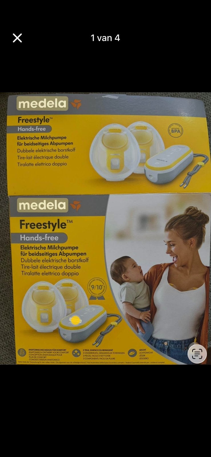 Medela freestyle handsfree oplaadbare borstkolf, Ophalen, Zo goed als nieuw, Borstkolf