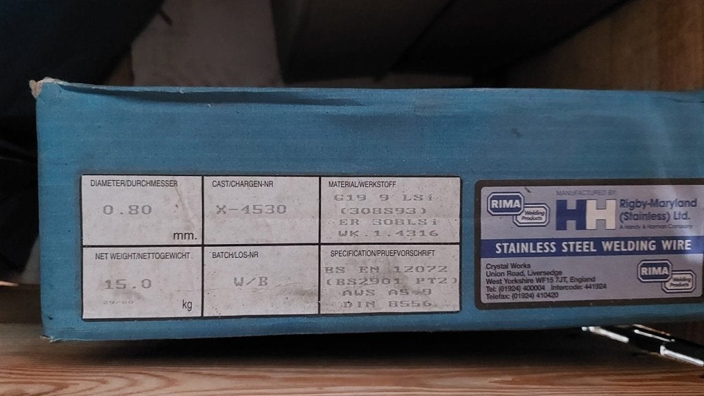 Fil à souder 0,8 mm en acier inoxydable 308 et 316 sli, Enlèvement