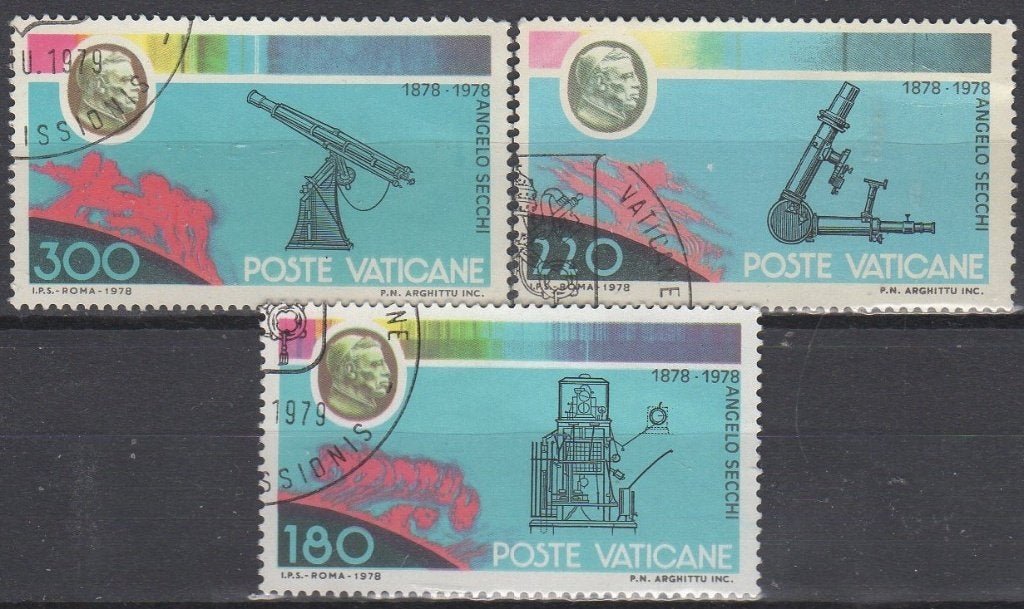 Vaticaan - Herdenking astronoom Angelo Secchi 1978/1979, Verzenden, Gestempeld