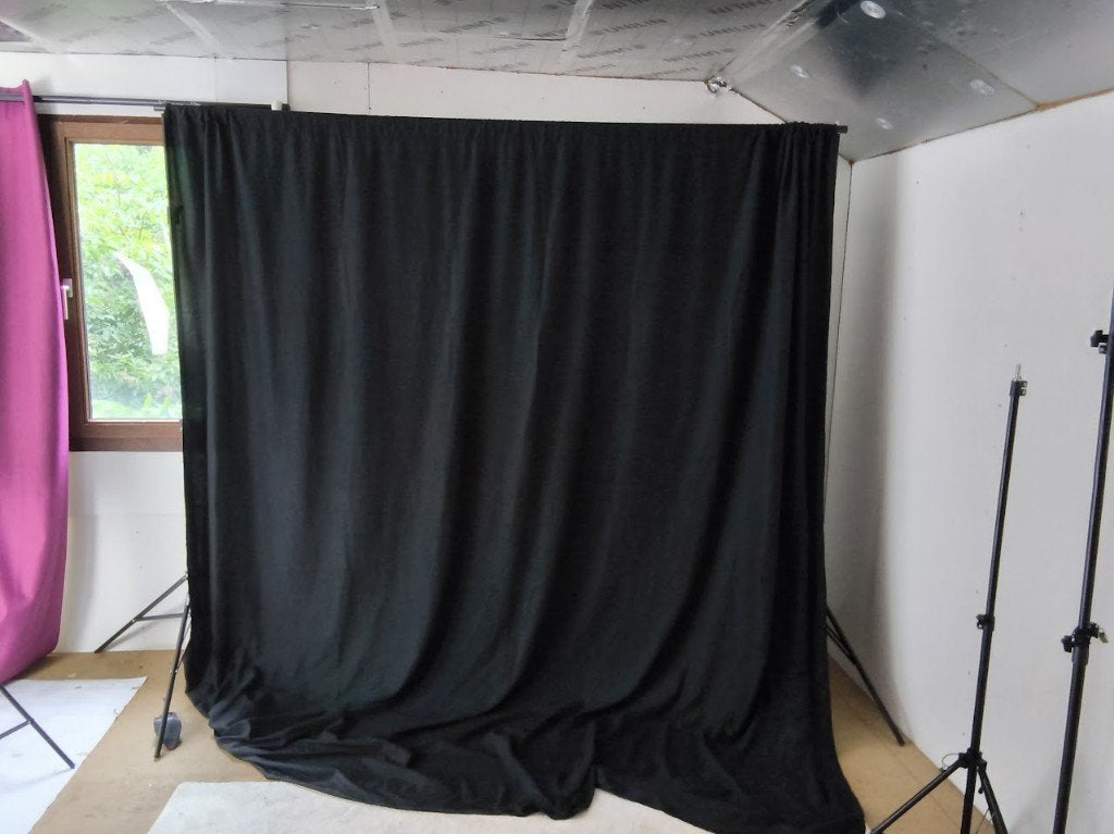 Support BRESSER + Fond photo noir 3 / 6 m – Studio Photo, Réglable, Bresser, Enlèvement, Utilisé
